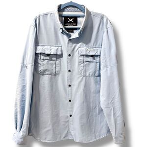 Arctix Summit Long Sleeve Camp Shirt Sz L Light Blue Fishing Ski Outdoors